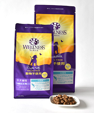 ウェルネス 【特別価格品】 穀物不使用 全犬種用･1歳以上用 白身魚 800g