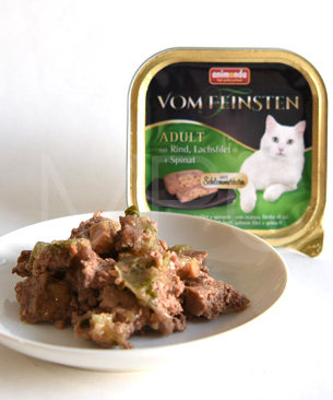 アニモンダ フォムファインステン ディッシュ アダルト 牛・サーモン・ホウレンソウ100g