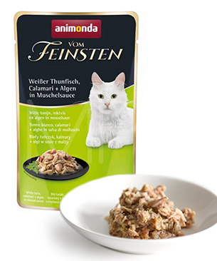 アニモンダ フォムファインステン パウチ アダルト ホワイトツナ・イカ・藻類・ムール貝ソース50g