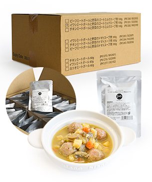 J&C プレミアムパウチ ミートボールと野菜のヤギミルク煮込み イワシ 100g