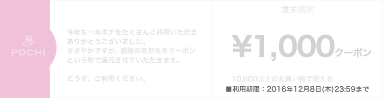 歳末ボーナスクーポン1,000円
