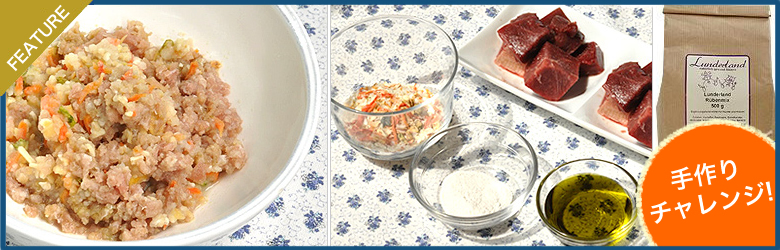 ランダーランドを使った犬の手作りごはんレシピをご紹介しています。