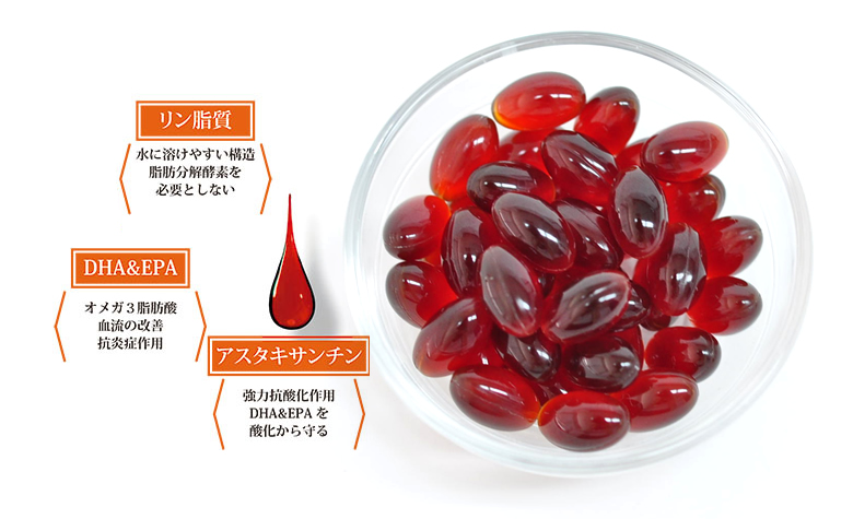 赤いオイル クリルの成分はアスタキサンチン