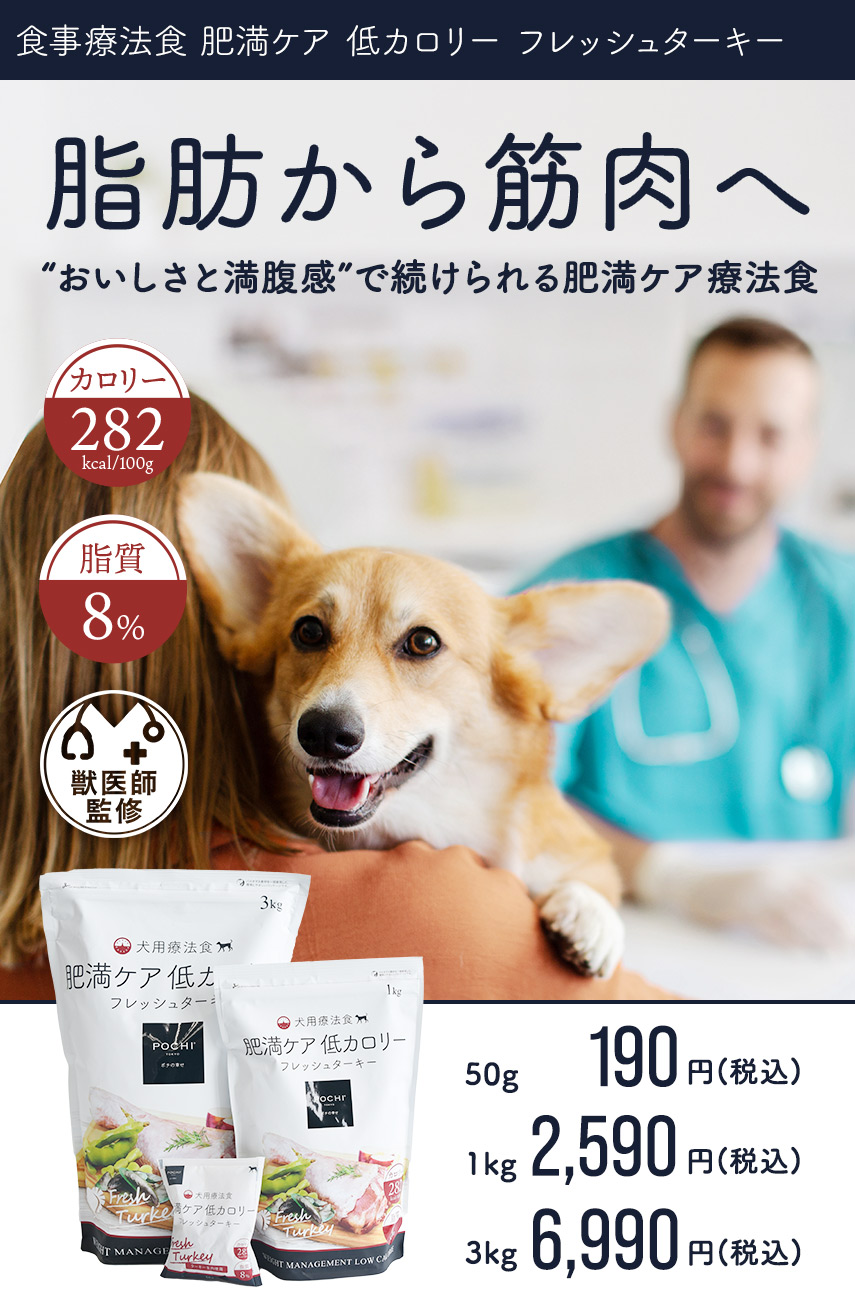 POCHI 食事療法食 肥満ケア 低カロリー フレッシュターキー