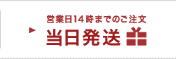 営業日14時までのご注文 当日発送