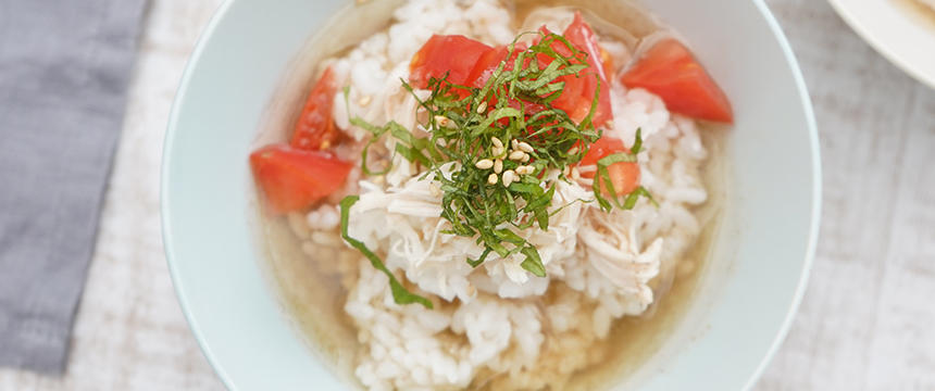 犬の食欲を応援＆熱中症対策に！鶏ささみのひんやりお茶漬け