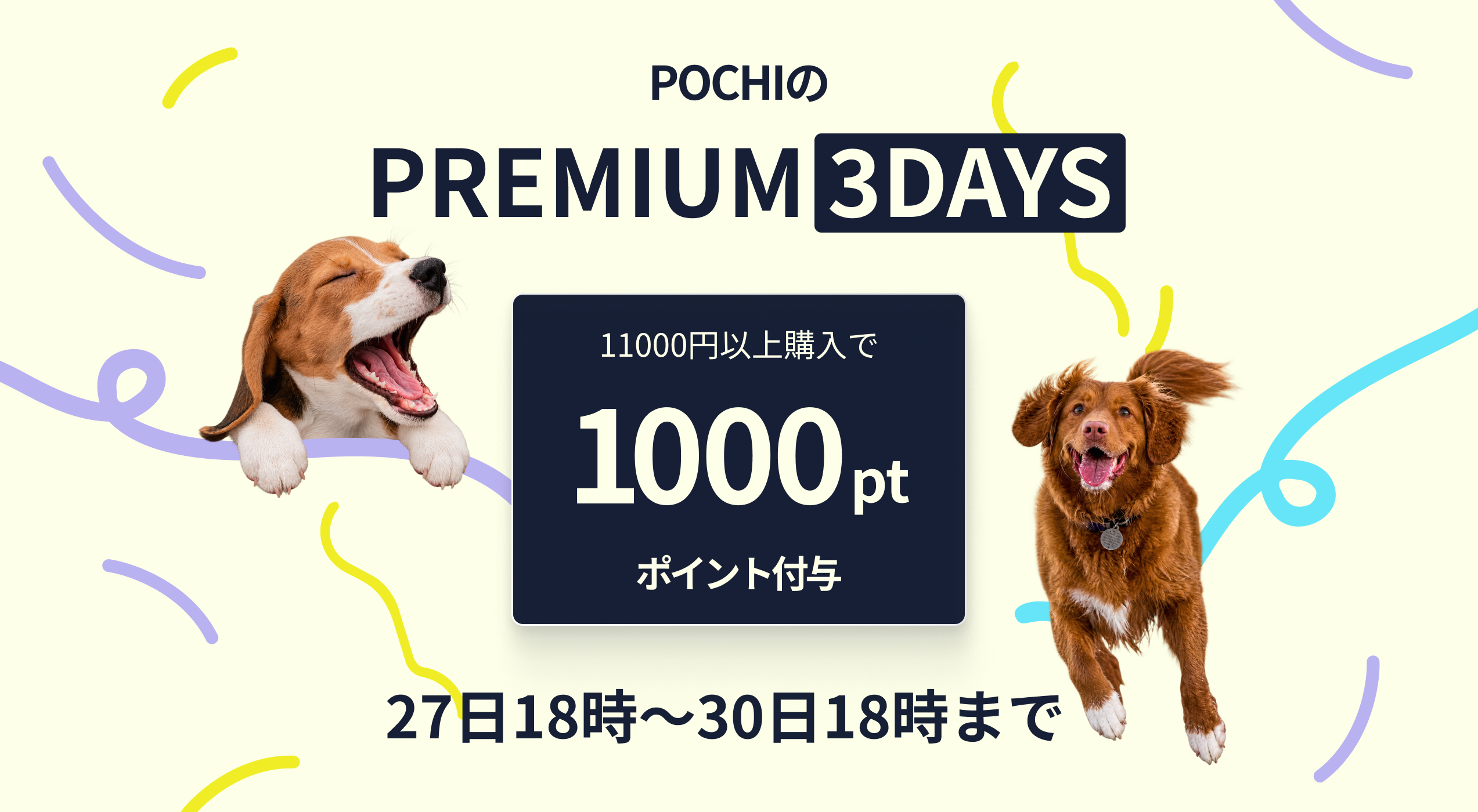 《POCHIのPREMIUM 3DAYS》11,000円以上購入で1000ポイント全員プレゼント！10月30日(金)18:00まで