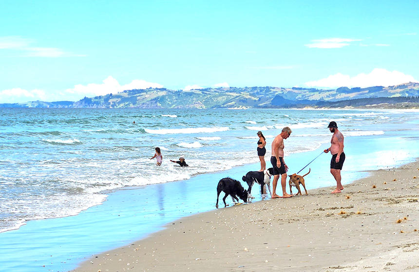 クリスマスから年末年始は多くの人々がビーチに出かけます。