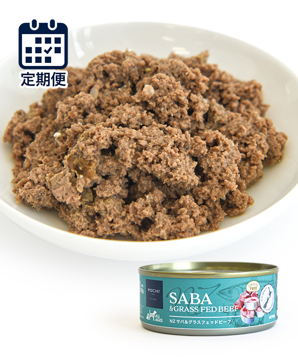 POCHI【定期便】総合栄養食 ウェット NZ サバ＆グラスフェッドビーフ 80g×10