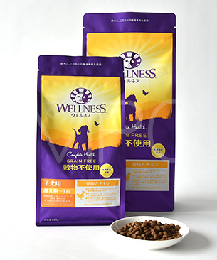 ウェルネス 穀物不使用 子犬用・離乳期から1歳 骨抜きチキン-1.8kg